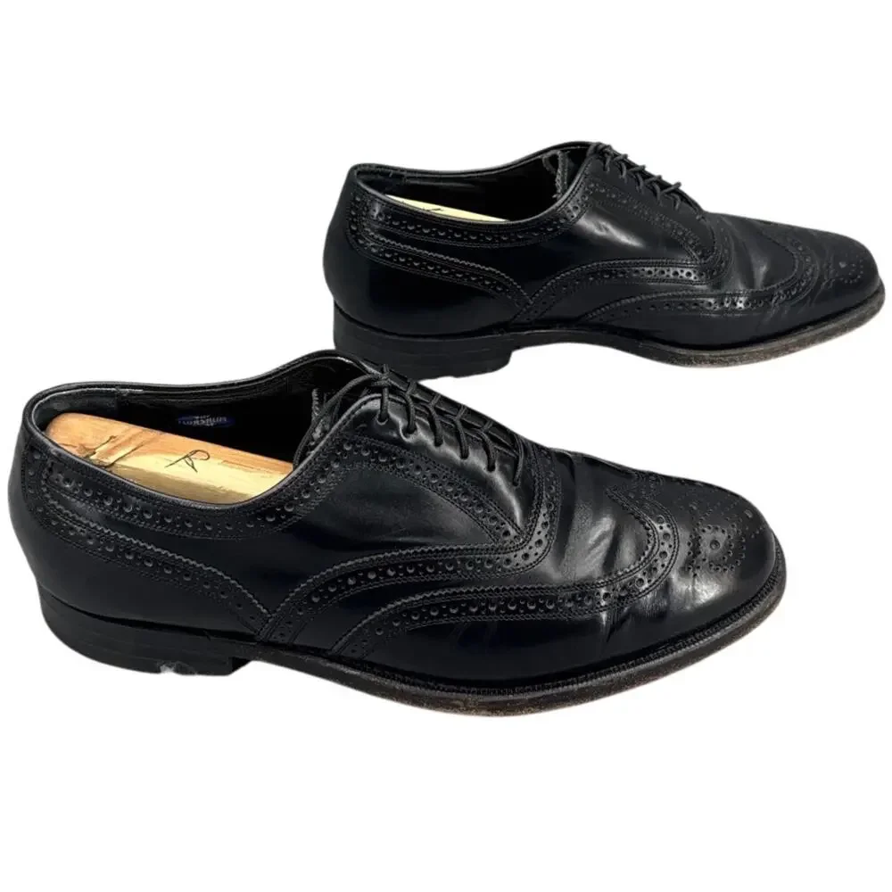 Florsheim Lexington Wingtip Black Patent Leather Lace Up Dress Oxford Men 7.5 E